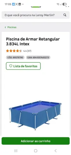 PISCINA RETANGULAR 3.834L