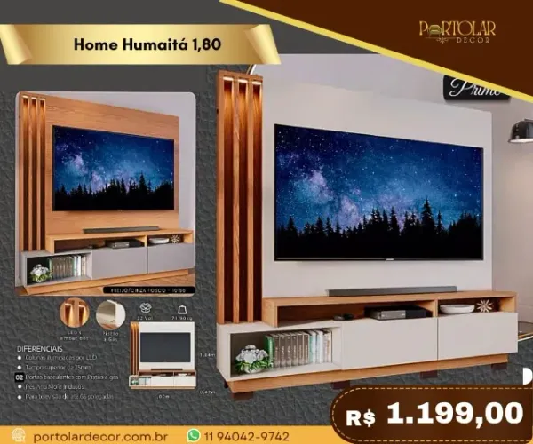 Home Humaitá 1,80, a pronta entrega