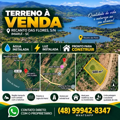 TERRENO À VENDA - 500 m² | IMARUÍ/SC