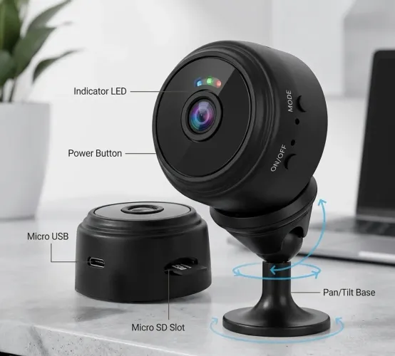 Mini Câmera de Segurança Wi-Fi 4K. Visão Noturna + Detector de Presença ?
