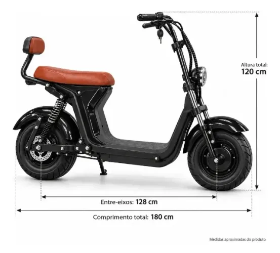 Scooter Eletrica X12 1000W Bateria de Lítio: 60V 20A