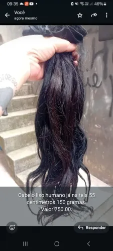 Cabelo em perfeito estado usado uma só vez.