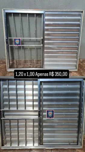 Janela veneziana 3 folhas 1,20 por 1,00