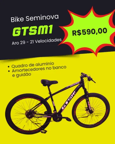 Bike GTSM1 - 21 Velocidades - Aro 29 - Preta/Vermelha