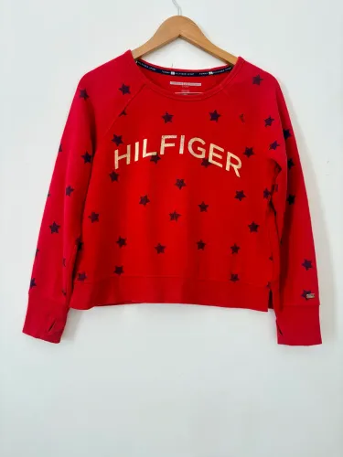 Moletom Tommy Hilfiger Sport Feminino Vermelho Estrelas - Tamanho P