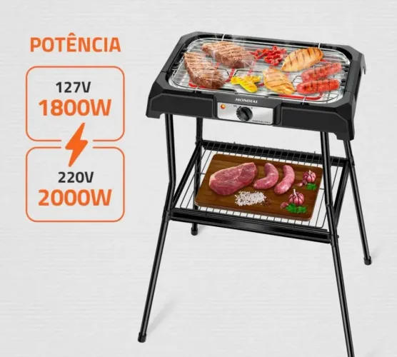 Churrasqueira Elétrica Portátil 2000W Mondial - Grand Steak e Grill II CH-06