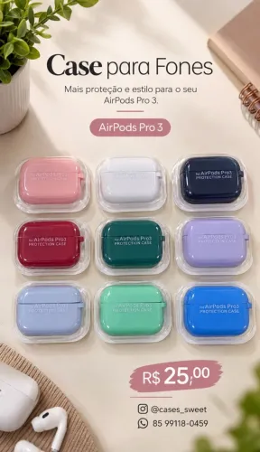 Case Capa Capinha para Fones de Ouvido AirPods Pro 3