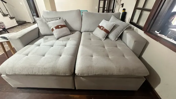 Vendo sofá de linho cinza 2,25m