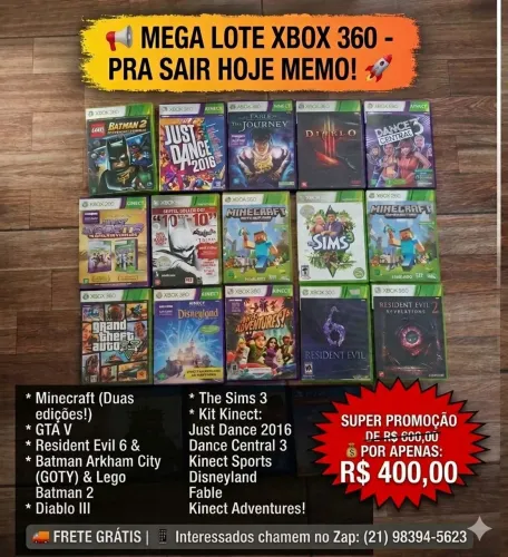?MEGA LOTE 14 JOGOS XBOX 360 - RELÍQUIAS & SÓ JOGÃO! ?