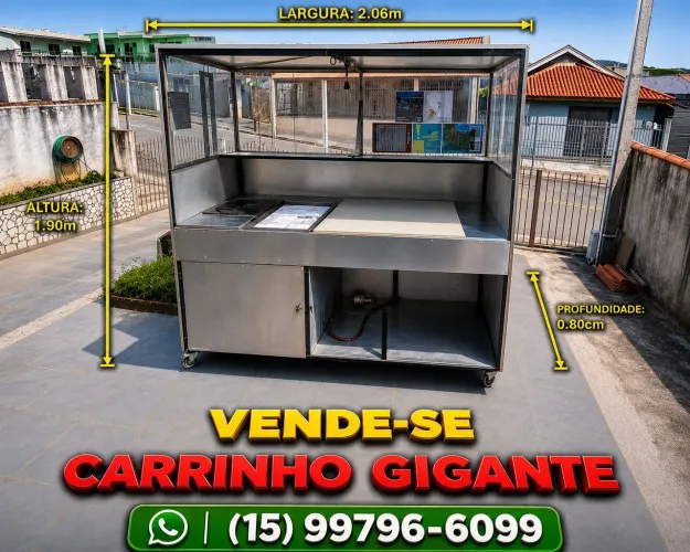 Carrinho de Lanche grande com chapa