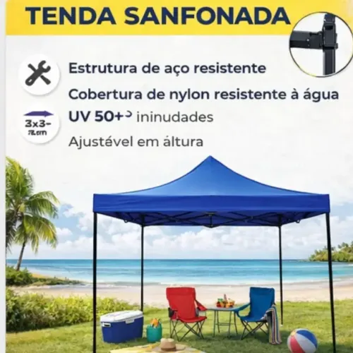 Tenda Sanfonada 3x3 Dobrável Impermeável Uv50 nylon