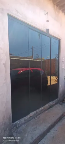 Porta de blindex fumê mais 4 folhas