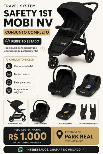 Carrinho de bebê + Moisés + Bebe conforto 1st Safety