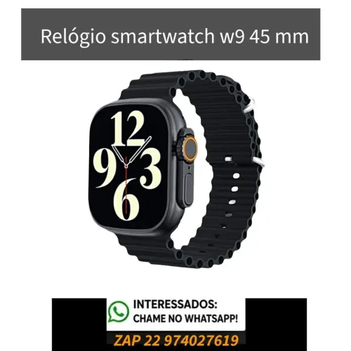 Relógio smartwatch w9 45mm
