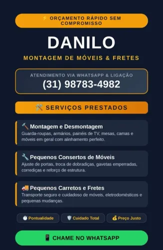 Pequenos carretos e montagem de móveis