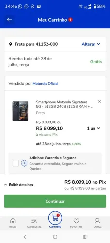 Moto Signature com Nota Fiscal