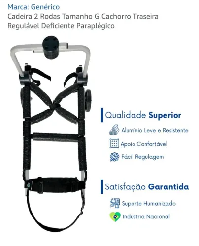 Cadeira 2 rodas Tamanho G Deficiente Paraplégico