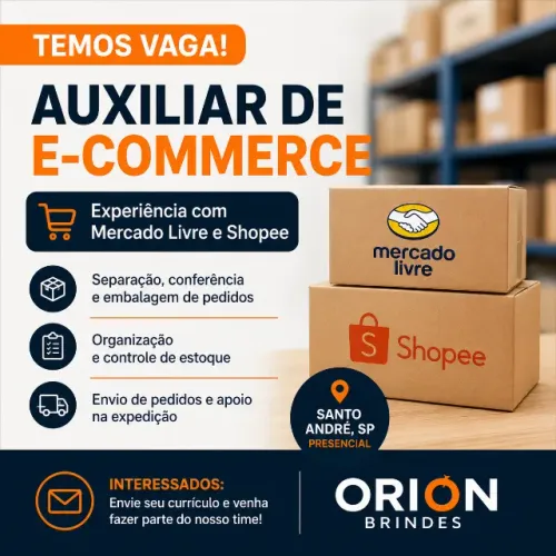 Auxiliar de E-commerce | Expedição e Estoque | Experiência em Marketplace