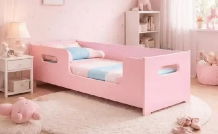 Vendo cama montessoriana rosa nova nunca usada.
