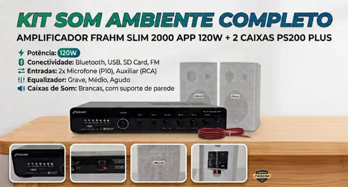 Amplificador Frahm Slim 2000 App G2 120w Preto