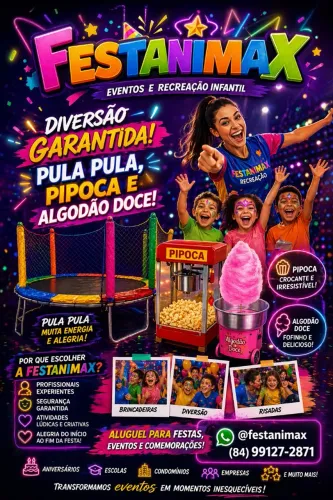 Recreação, Algodão-doce e  Pipoca 