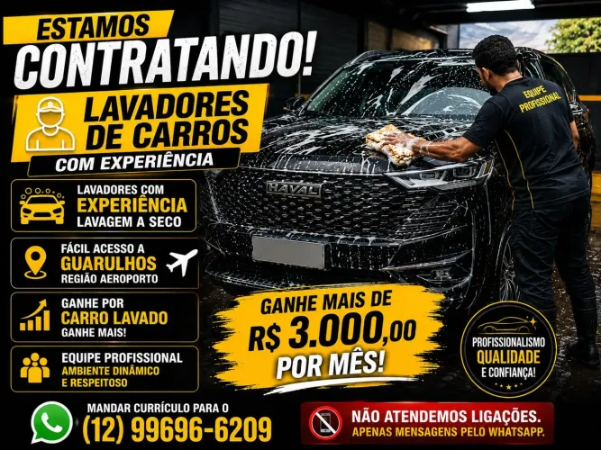 Precisa de lavadores ganhe ate 3k no mes