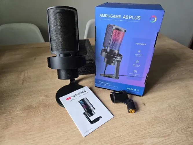 Microfone Condensador USB Fifine A8 Plus AmpliGame RGB