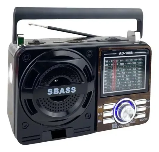 Rádio Retro AM/FM Bluetooth/Pendrive Gt-1088 Bass 