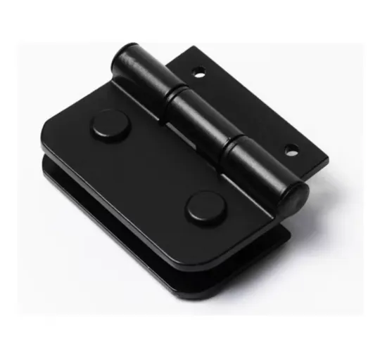 02 Dobradiça simples preta (porta e janela de vidro)