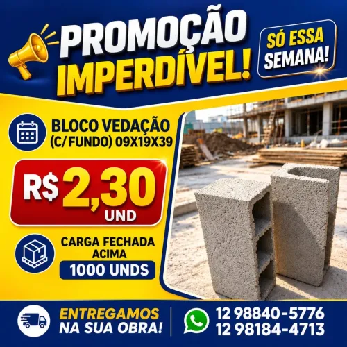 Blocos vedação 9x19x39