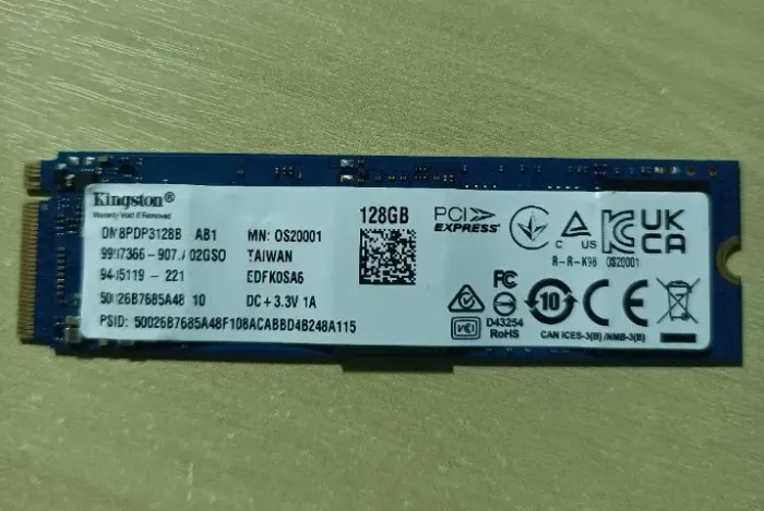 NVME KINGSTON 128GB NOVO