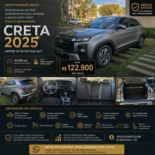 Hyundai Creta Limited 1.0 TB 12V Flex AUT 2025