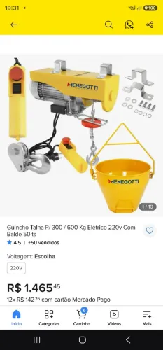 Vendo um guincho talha 300/600kg por um ótimo preço