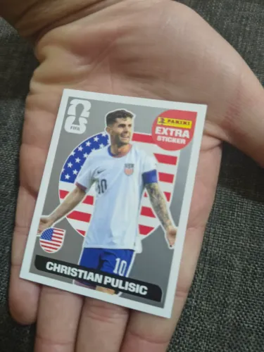 Figurinha Extra Stocker Prata EUA  Christian Pulisic