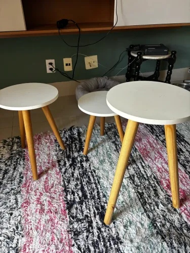 Mesa Lateral Kit com 3 Peças - Design Moderno