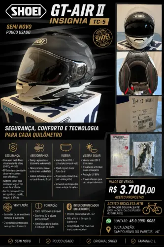 Capacete Shoei GT-Air II Insignia TC-5 | Tamanho L | Semi Novo - Aceita Bike no Rolo