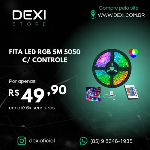 FITA LED 5M 5050 COM CONTROLE
