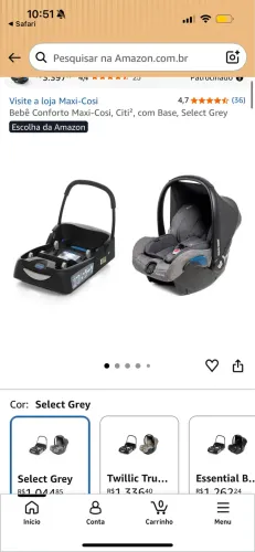 Bebê conforto máxi cosi sem uso