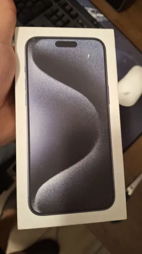 Caixa do IPhone 15 Pro Max - Blue Titanium