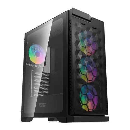 GABINETE GAMER AIGO DARKFLASH DK361, ARGB, MID-TOWER, LATERAL DE VIDRO, COM 4 FANS