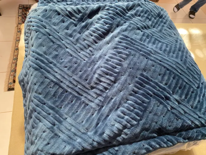 Edredom King Size Blend Sense (Plush) Altenburg - Azul + 02 Capas Travesseiro (Excelente)