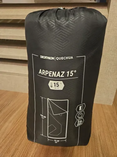 Saco de Dormir Camping 15ºC Arpenaz Quechua Preto