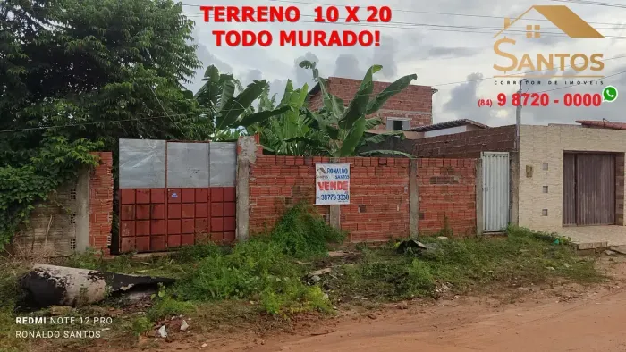 Vendo Terreno no Bosque Brasil, 10 x 20, todo murado!