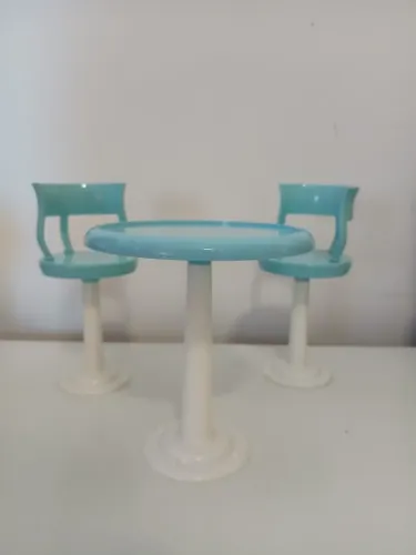 Mesa e banquetas da cama de boneca Barbie - Vintage - Anos 2002 - Coleção Cruise Ship