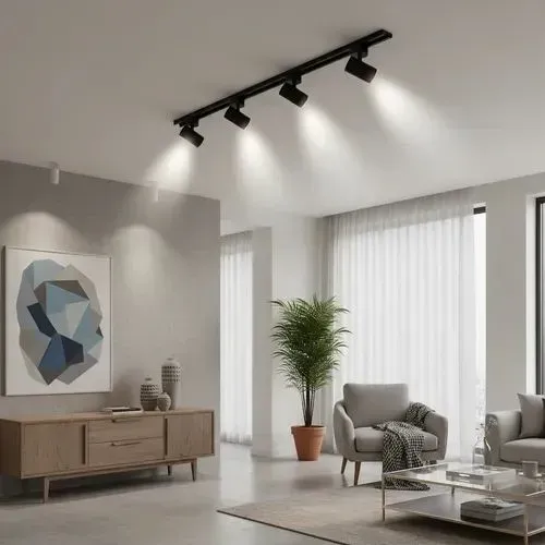 Trilho Eletrificado 1M + 4 Spot Led 7W-10W-15W-20W para Trilho Eletrificado 