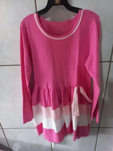 Vestido Infantil Manga Longa Rosa