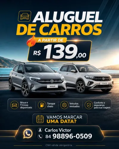 ALUGUEL DE CARRO A PARTIR DE 139R$ - APROVEITE O SÃO JOAO DA MELHOR FORMA 
