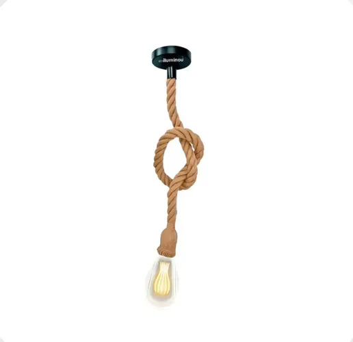Pendente Corda 1m Retro Vintage Design Rustico