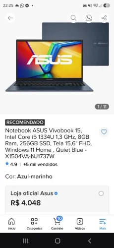 Troco vivobook por MacBook neu