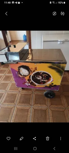 Carrinho Inox Açaí Sorvetes E Gelados Com Placas De Gelo